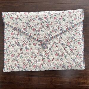 Vintage Cream Floral 1985 Vera Bradley Laptop Sleeve/Jewelry Case Organizer